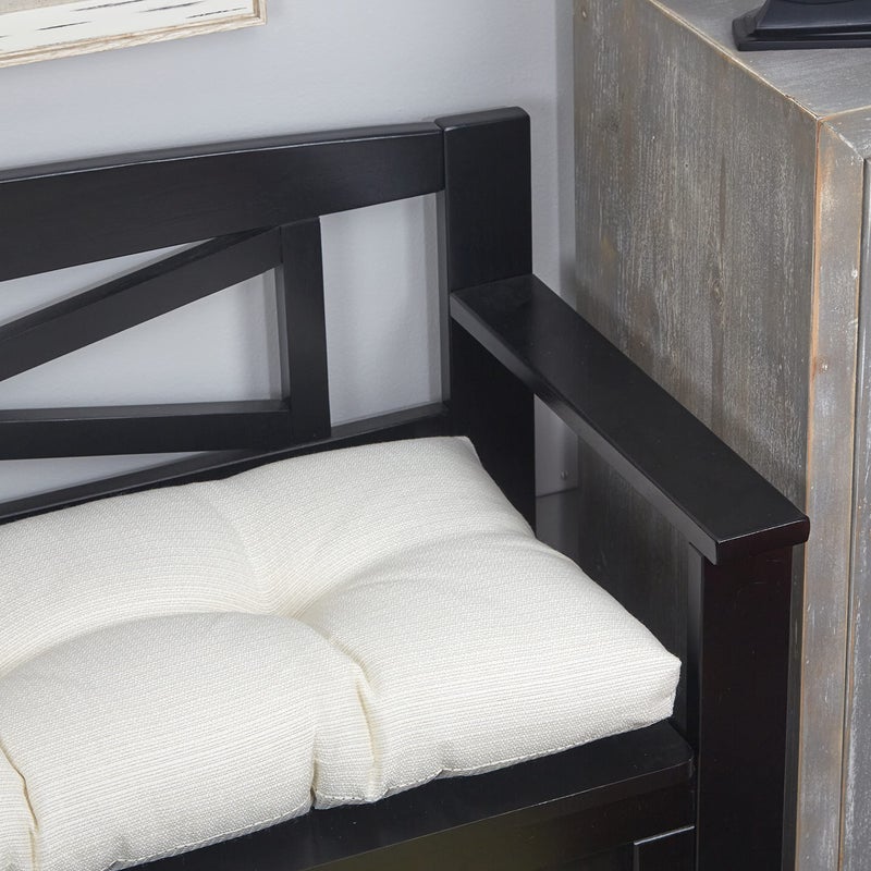 Klear Vu The Gripper Non-Slip Tufted Bench Cushion for Indoor Furniture, Assembled in USA, Entryway Storage, Bay Window, Corner Nook or Piano Seat, 35 Inches, Solid Ivory - Image 3